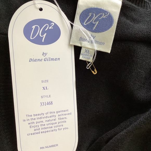 NWT VTG DG2 by DIANE GILMAN XL BLACK JERSEY KNIT CARDIGAN BEADED SPECIAL EVENT - Picture 10 of 11